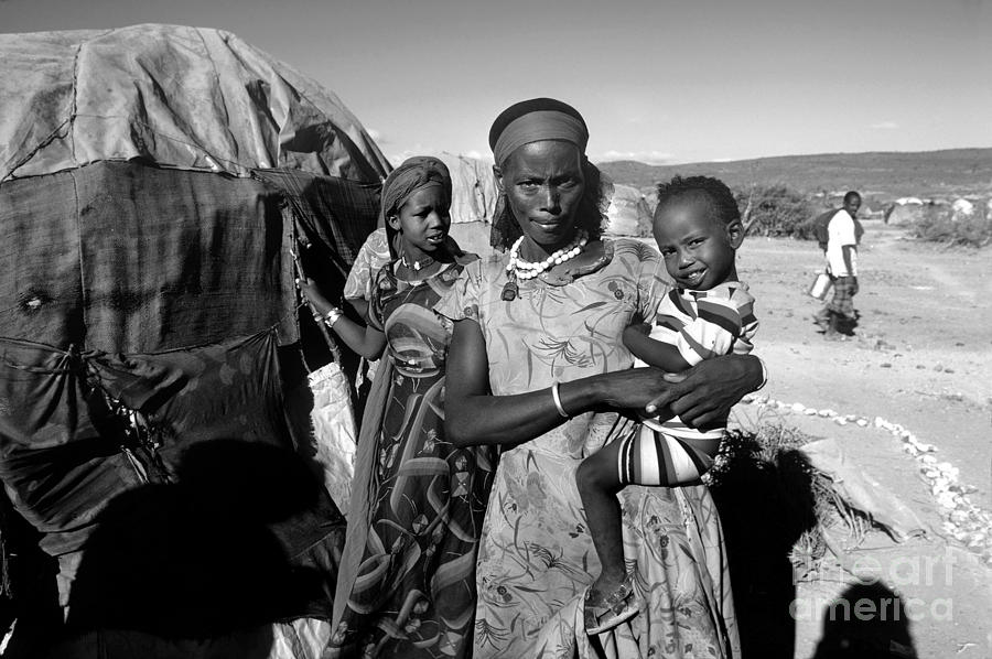 Mother with her Son, Refugee Camp, African Diaspora, Somalia Photograph by Wernher Krutein
