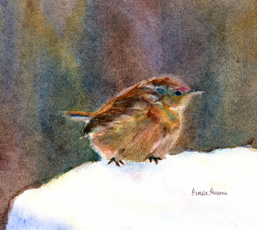 Mother Wren Painting by Pamela Parsons