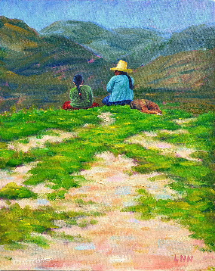 Motherly Advice, Peru Impression Painting by Ningning Li
