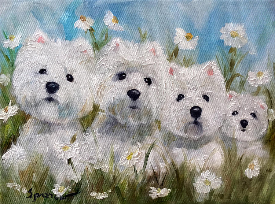 Daisy Painting - Mothers and Daughters by Mary Sparrow