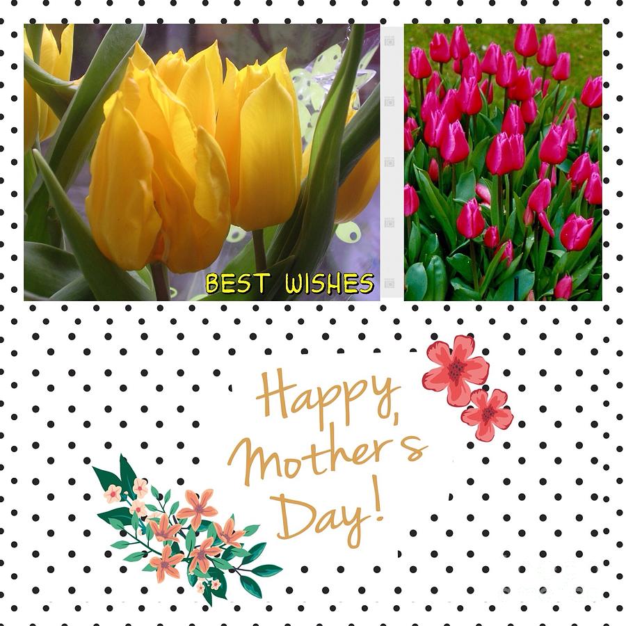 Mothers Day Tulips Mixed Media by Joan-Violet Stretch