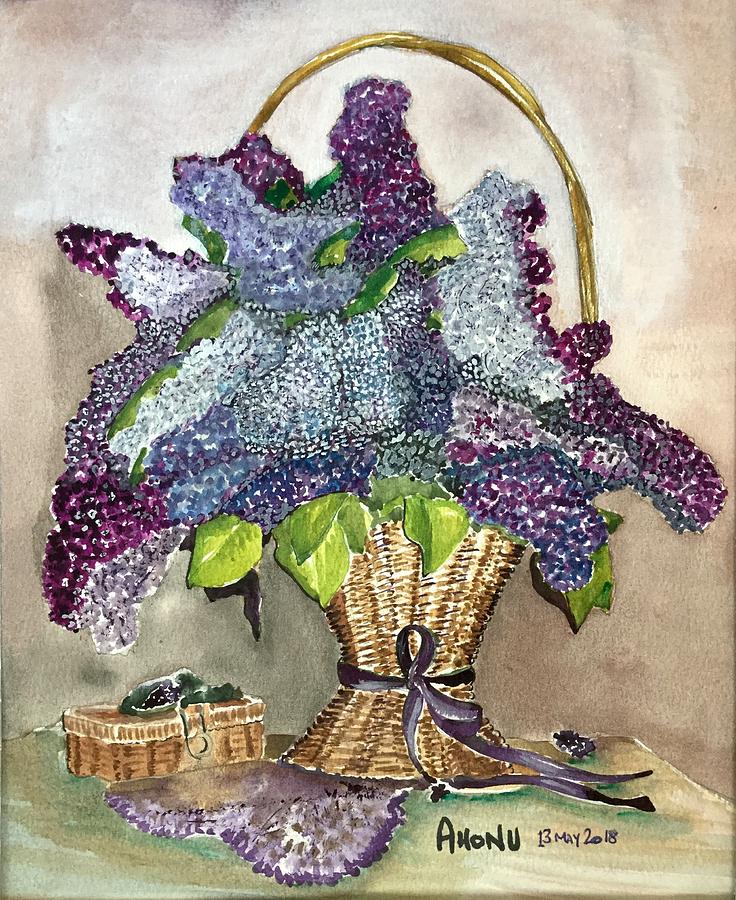Mothers Day Lilacs Painting by AHONU Aingeal Rose