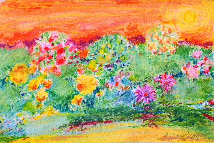 Mothers garden Painting by Mary Armstrong