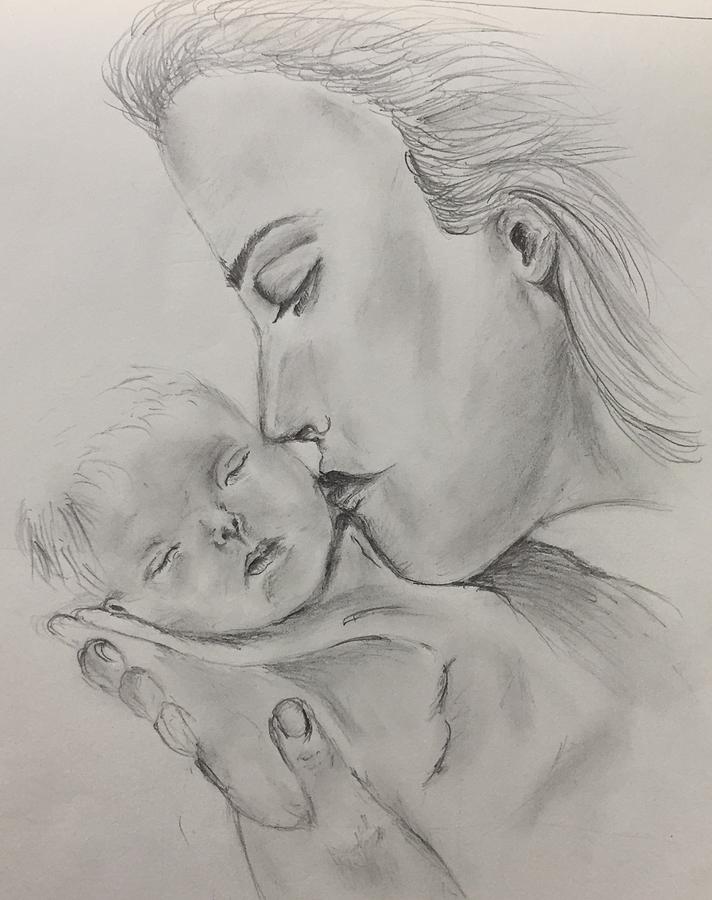 Mother's Love Drawing by Aekta Gupta - Fine Art America