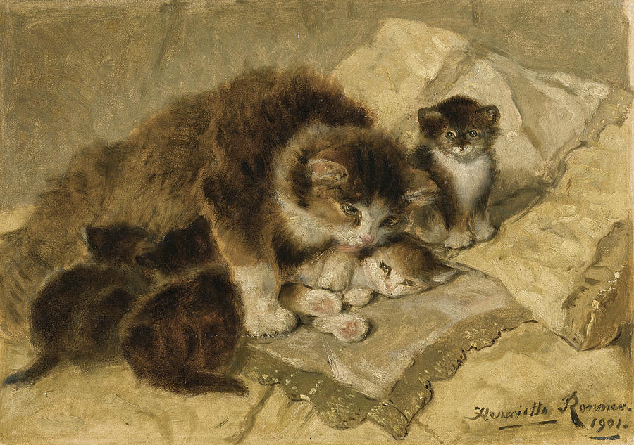 Mothers Pride 2 Painting by Henriette Ronner-Knip