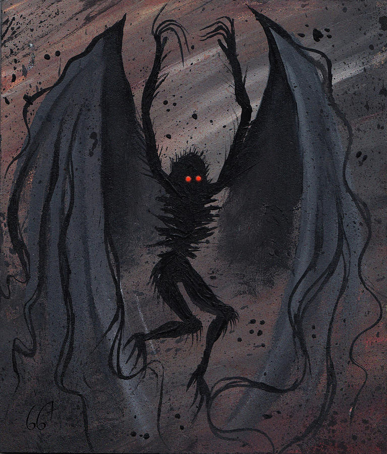 Mothman 2 Painting by Cryptid Matter | Pixels