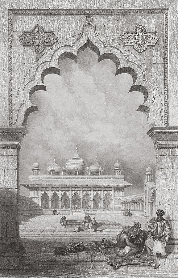 David Roberts Drawing - Moti Musjid or Pearl Mosque by David Roberts