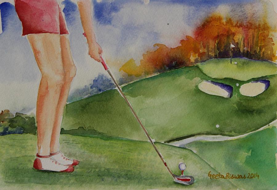 Motivation for Golfer SOLD Painting by Geeta Yerra
