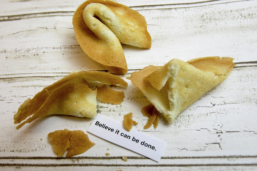 Motivational belief fortune cookie Photograph by Karen Foley