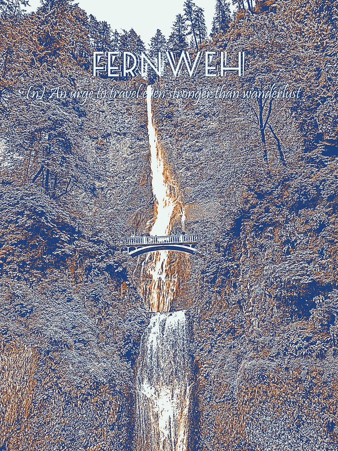 Motivational Travel Poster - Fernweh 2 Painting by Celestial Images