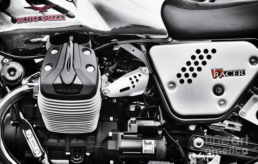 Moto Guzzi V7 Racer monochrome Photograph by Tim Gainey