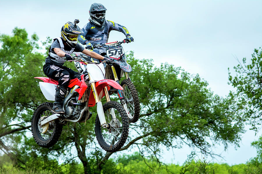 Motocross Battle Photograph by David Morefield