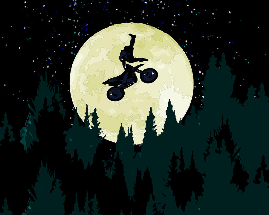 Motocross Moon Digital Art by Aleirah Stevens - Pixels