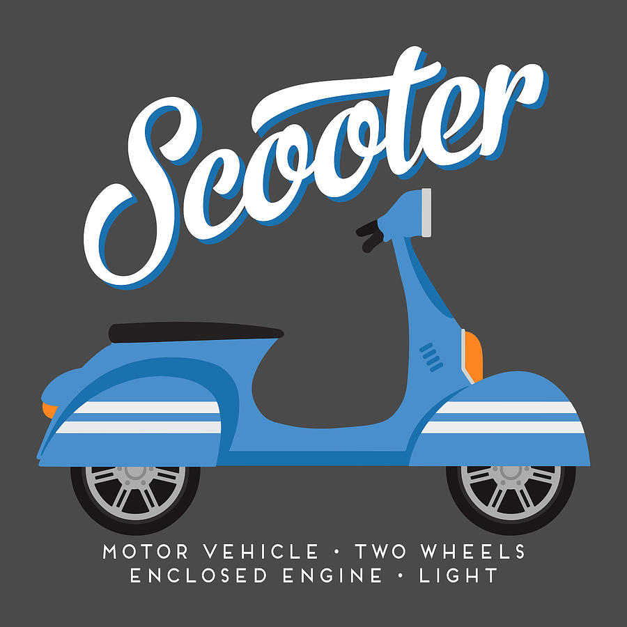 Transportation Digital Art - Motor Scooter Defined by Flo Karp