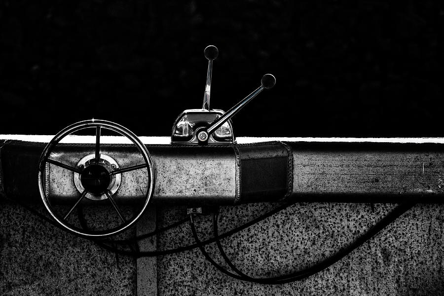 Black And White Photograph - Motorboat Black and White by Carol Leigh