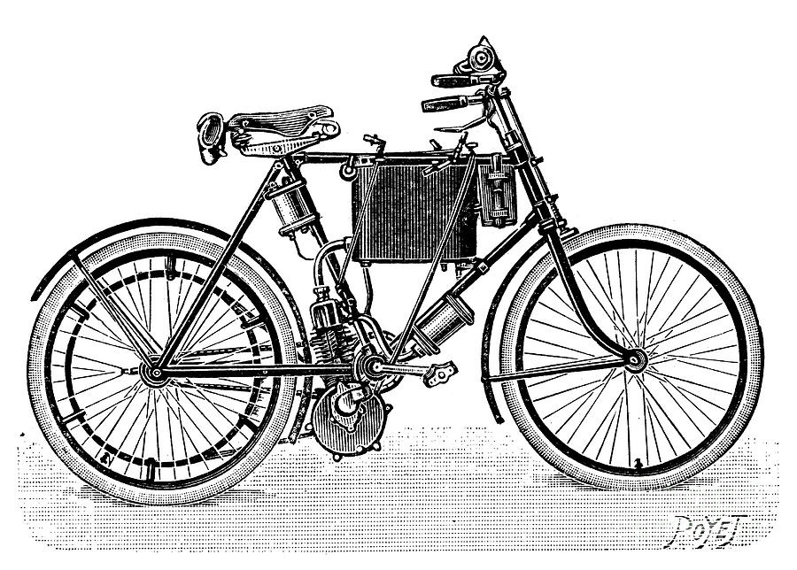 Motorcycle, 1901 Photograph by Granger