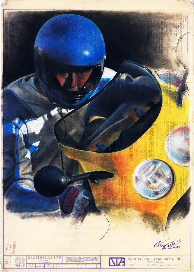 Motorcycle Guy Painting by Chad Glass