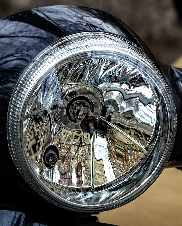 Motorcycle Headlight Photograph by Robert Ullmann