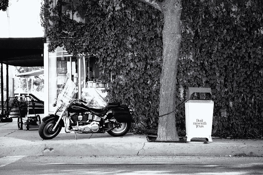 Black And White Photograph - Motorcycle in Big Spring TX by Troy Montemayor