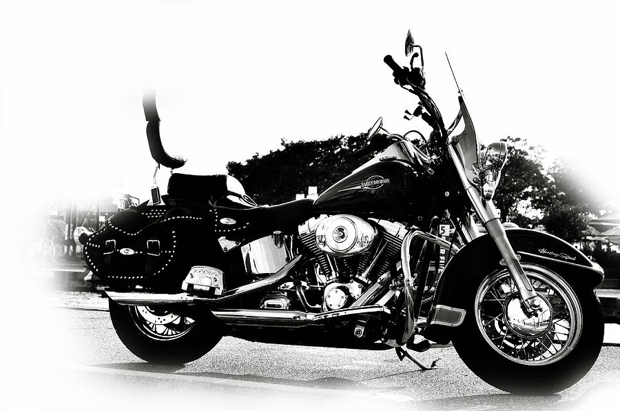Motorcycle in Black and White Photograph by La Dolce Vita