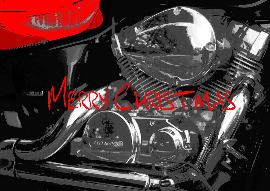 Motorcycle Merry Christmas Photograph by Suzanne Powers