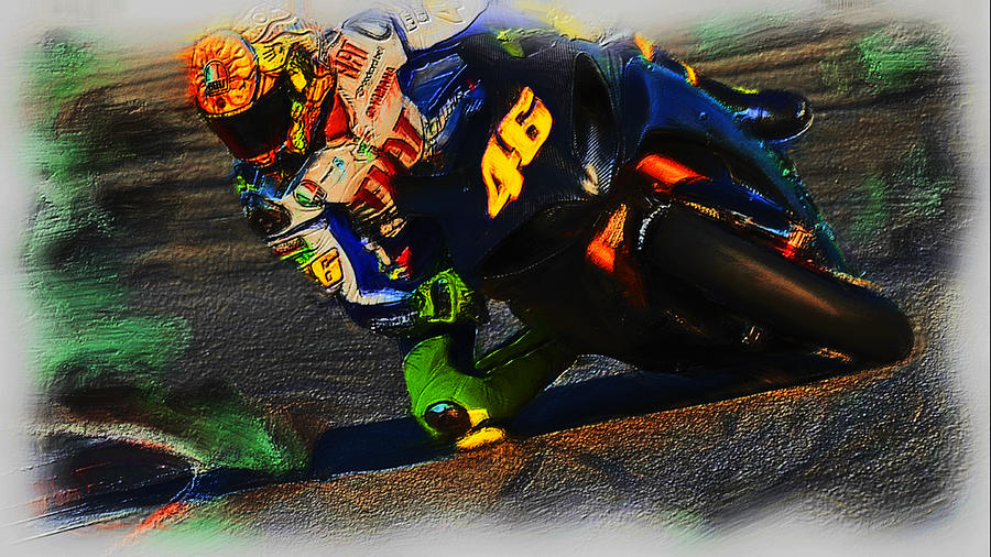 Motorcycle Racing 02a Painting by Brian Reaves | Pixels