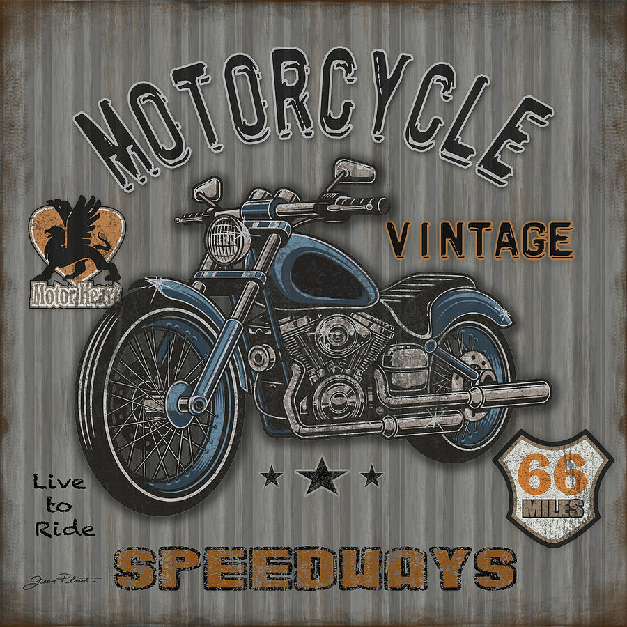 Motorcycle Speedway-B Digital Art by Jean Plout