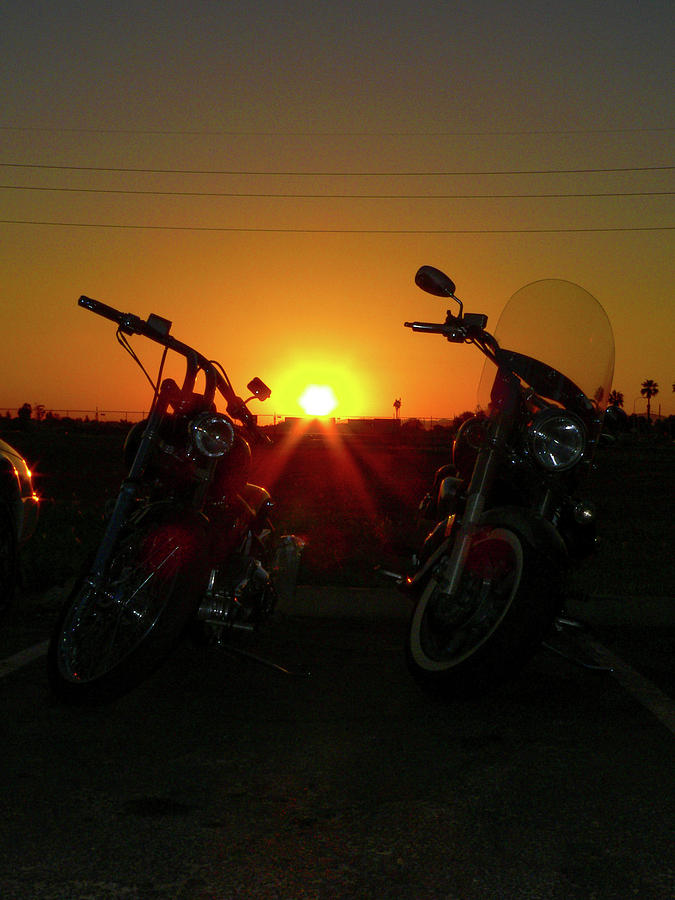 Motorcycle Sunset Photograph by Kimo Fernandez
