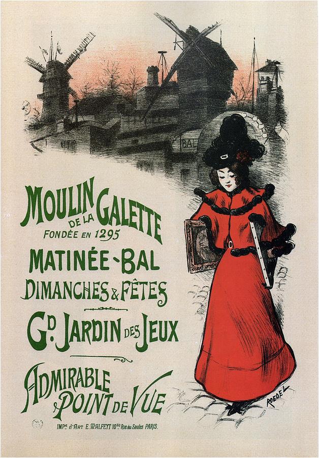 Moulin De La Galette - Windmill And Associated Business - Vintage Advertising Poster Mixed Media