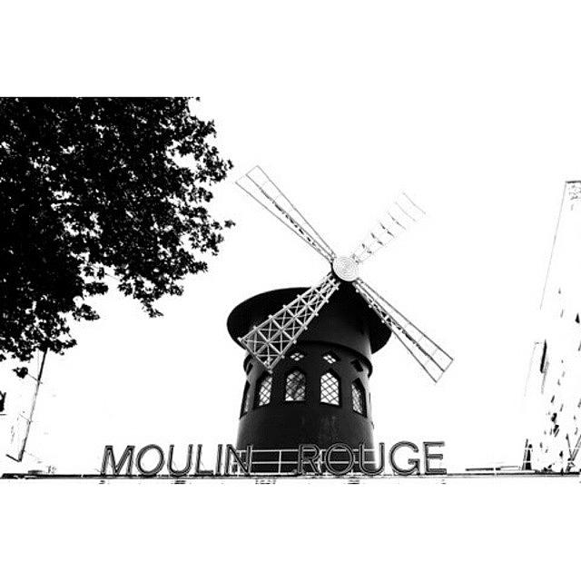 Paris Photograph - Moulin Rouge In Mono by Georgia Clare