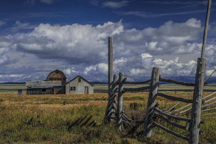 Moulton Mormon Farm by Coral Fence Photograph by Randall Nyhof