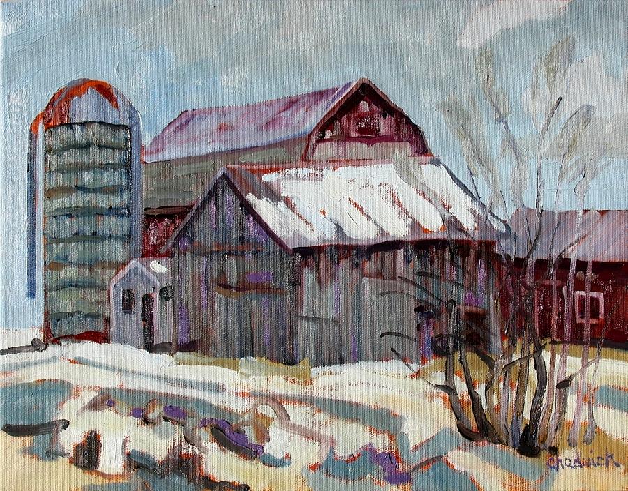 Moultons Barns Painting by Phil Chadwick