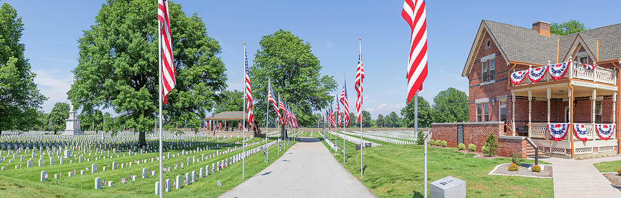 Mound City National Cemetery Panorama  Photograph by Susan Rissi Tregoning