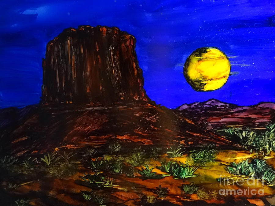 Monument Valley Super Moon Painting by Eunice Warfel