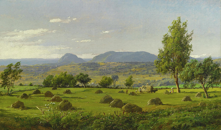 Mount Adam and Eve. Haymaking  Painting by Jasper Francis Cropsey