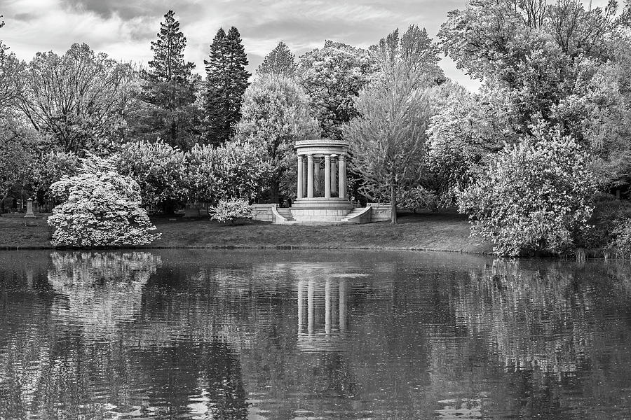 Mount Auburn Cemetery in the Spring Cambridge MA Black and White Photograph by Toby McGuire