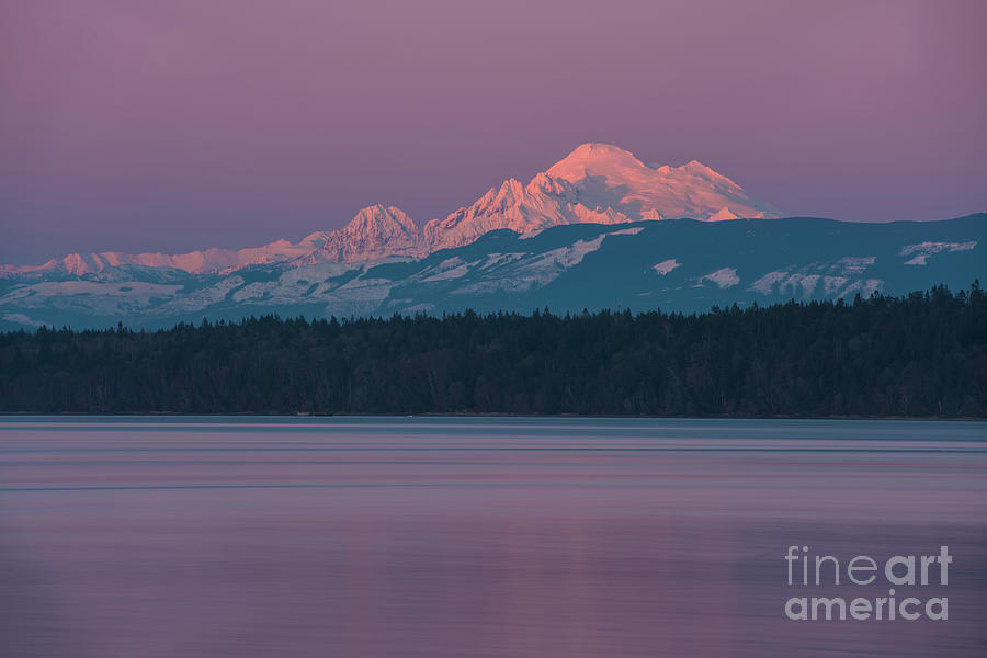 Mount Baker Photograph - Mount Baker Alpenglow Tranquility by Mike Reid