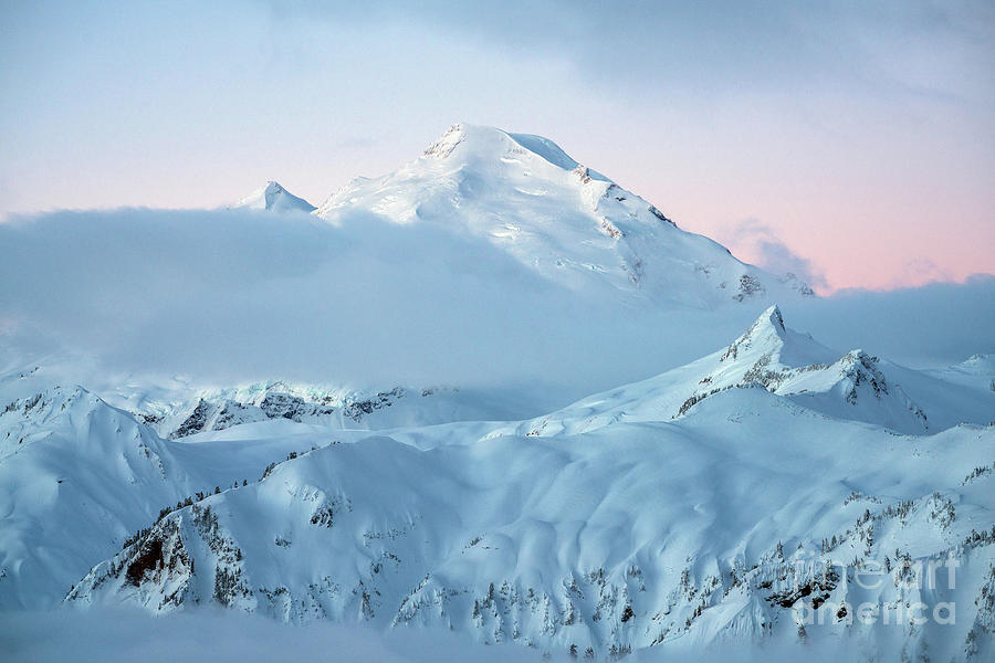 Mount Baker Fresh Snow Dawn Photograph