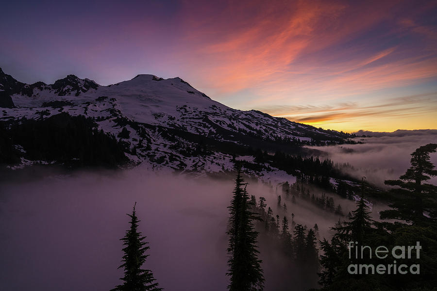 Mount Baker Photograph - Mount Baker Sunrise Peaceful Morning by Mike Reid