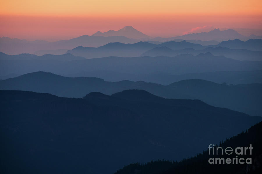 Mount Rainier National Park Photograph - Mount Baker Sunset Landscape Layers Closer by Mike Reid