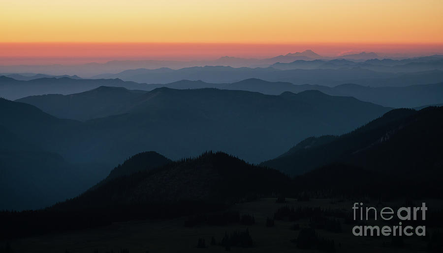 Mount Rainier National Park Photograph - Mount Baker Sunset Landscape Layers by Mike Reid