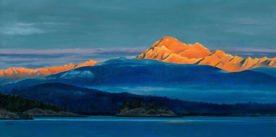 Mount Baker Sunset Painting by Marie-Claire Dole