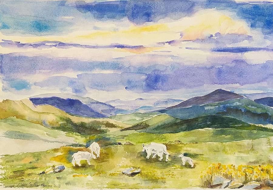 Mount Evans, Rocky Mountains Painting by Geeta Yerra
