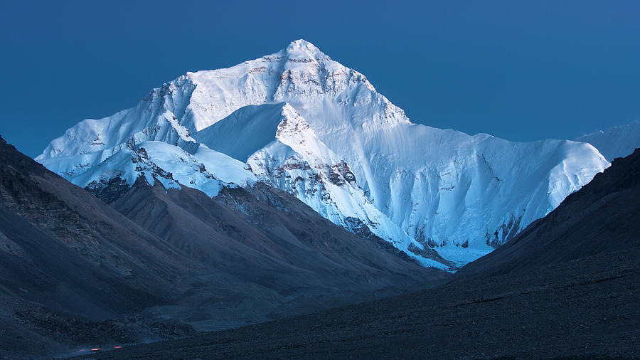 Mount Everest at Blue hour, Rongbuk, 2007 Photograph by Hitendra SINKAR
