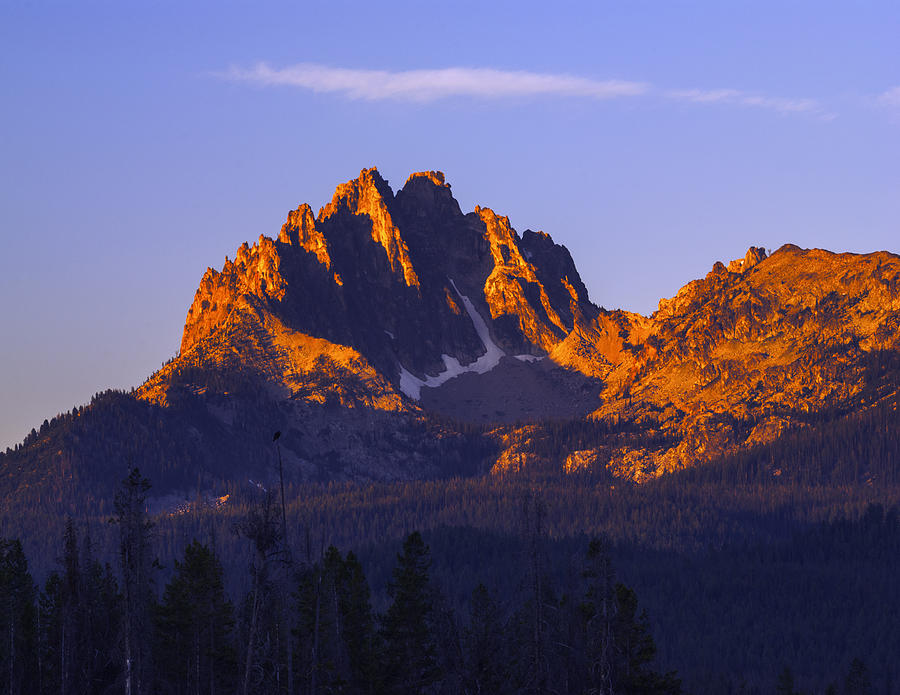 Mount Heyburn illuminated by first light in Stanley Idaho USA Photograph by Vishwanath Bhat