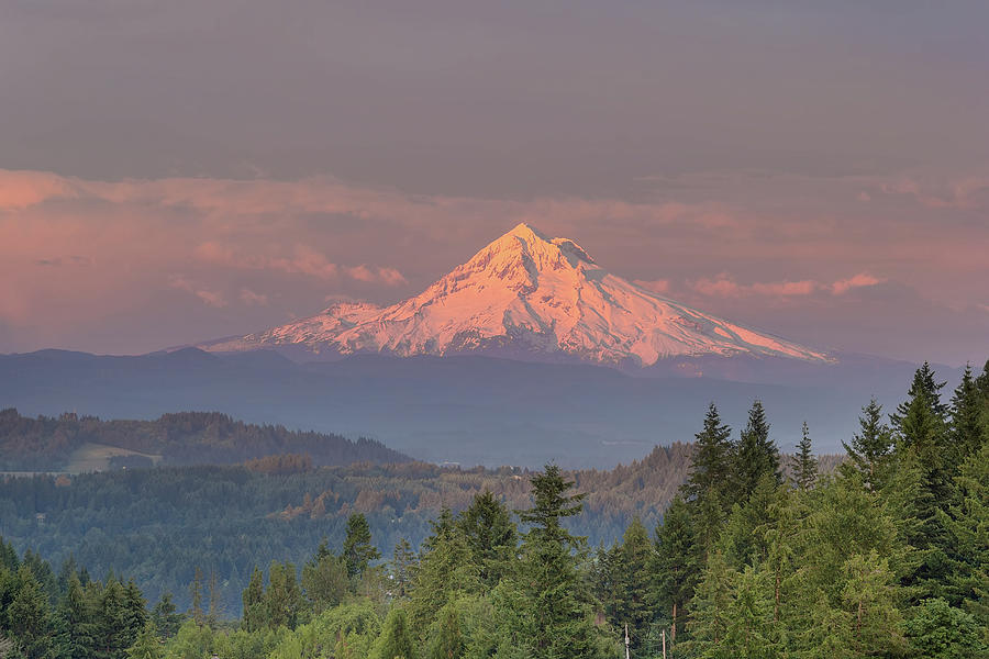 Mount Hood Alpenglow Sunset Photograph by Jit Lim - Fine Art America