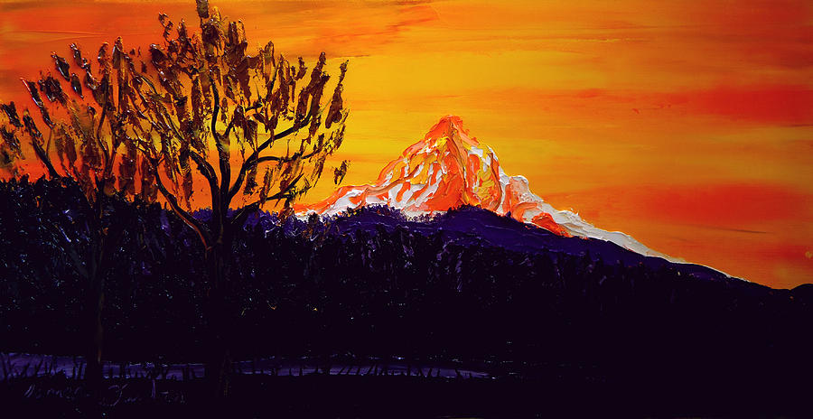 Mount Hood AT Dusk12 Painting by James Dunbar