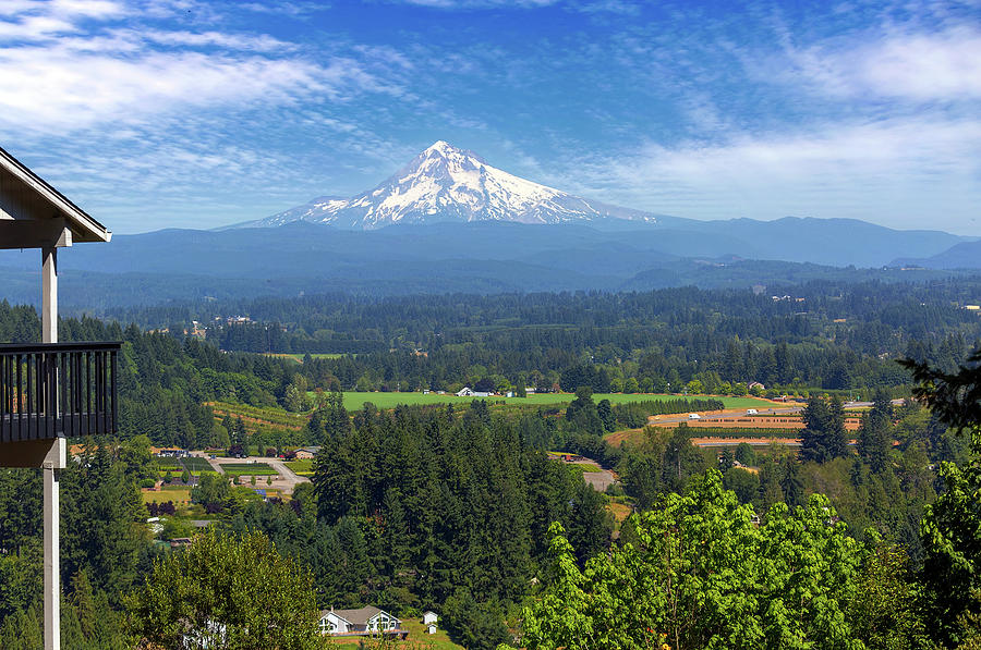 Mount Hood View from Backyard Deck Photograph by David Gn