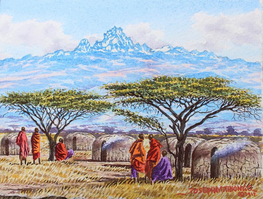 Mount Kenya 3 Painting by Joseph Thiongo
