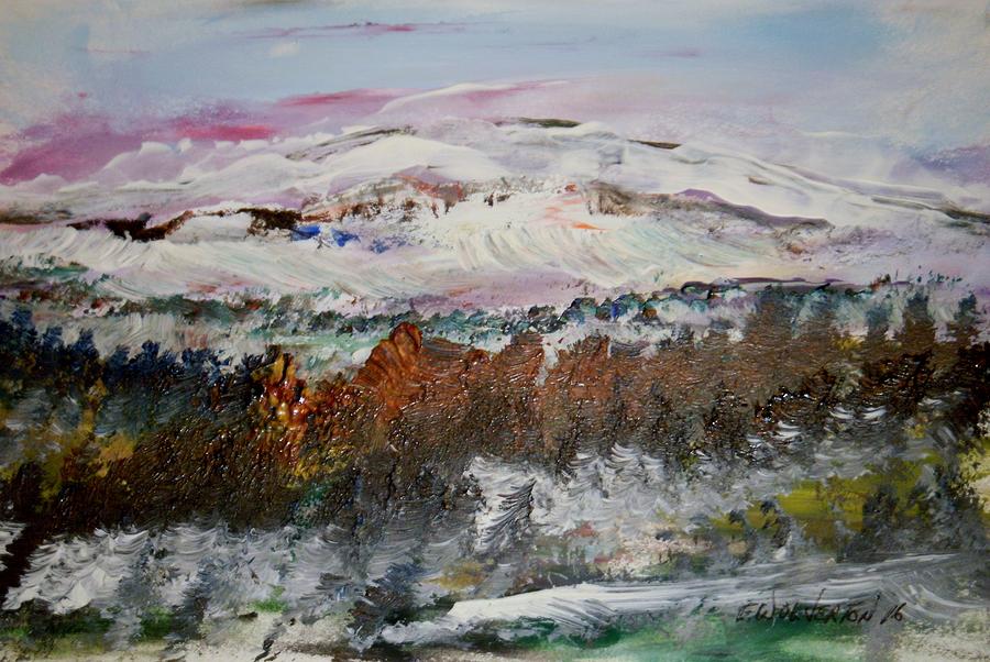 Mount Lassen In Winter Painting by Edward Wolverton